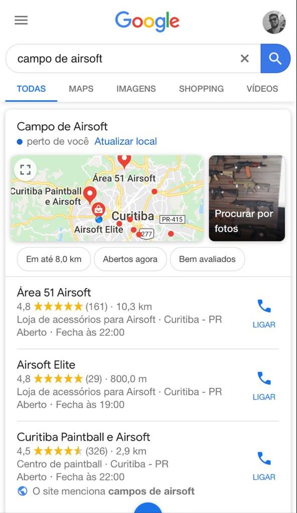 Resultados da pesquisa "campos de airsoft" no google